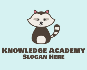 Teaching - Cute Racoon Character logo design