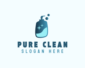 Cleaning Sanitation Bottle logo design