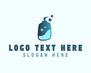 Disinfection - Cleaning Sanitation Bottle logo design