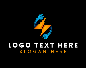 Plug - Electrical Bolt Plug logo design