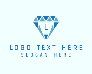 Precious Stone - Blue Diamond Jewel logo design