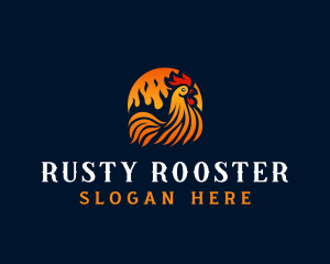 Rooster Roast Food logo design