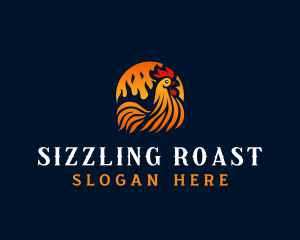Roast - Rooster Roast Food logo design