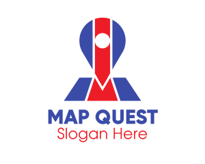 Patriotic Location Pin Map logo design