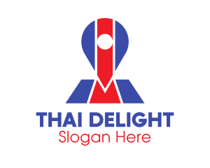 Thailand - Patriotic Location Pin Map logo design