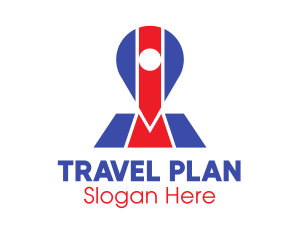 Itinerary - Patriotic Location Pin Map logo design