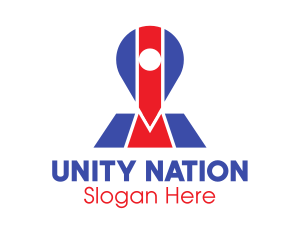 Patriotic Location Pin Map logo design