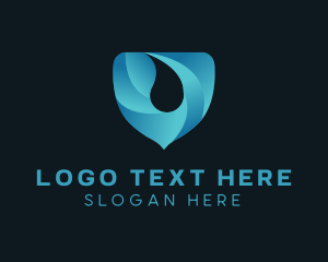 Aquatic - Water Droplet Shield logo design