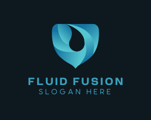 Water Droplet Shield logo design