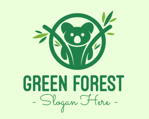 Green Forest Koala logo design