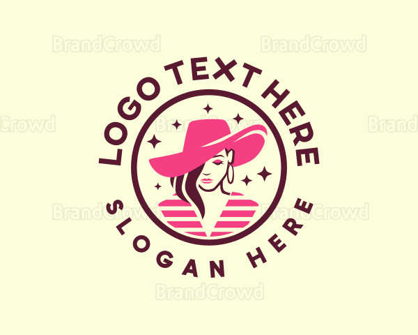 Woman Hat Fashion Logo