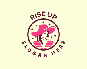 Woman Hat Fashion logo design