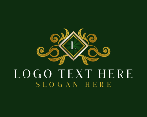 Gold - Elegant Floral Crest logo design