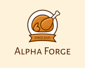 Rotisserie Roast Chicken BBQ logo design