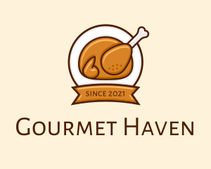 Rotisserie Roast Chicken BBQ logo design