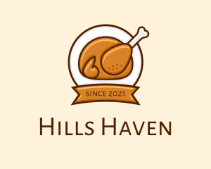 Rotisserie Roast Chicken BBQ logo design