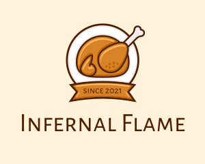 Rotisserie Roast Chicken BBQ logo design