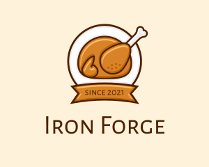 Rotisserie Roast Chicken BBQ logo design