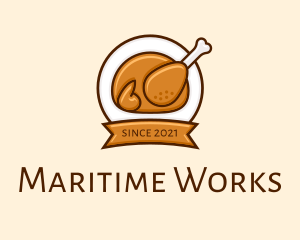 Rotisserie Roast Chicken BBQ logo design