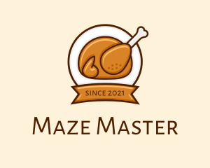 Rotisserie Roast Chicken BBQ logo design