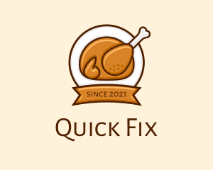 Rotisserie Roast Chicken BBQ logo design