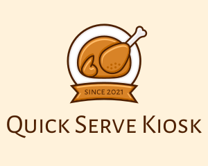 Rotisserie Roast Chicken BBQ logo design