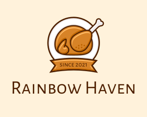 Rotisserie Roast Chicken BBQ logo design