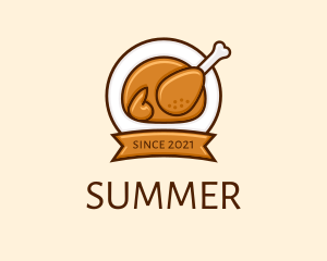 Rotisserie Roast Chicken BBQ logo design