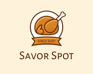 Rotisserie Roast Chicken BBQ logo design