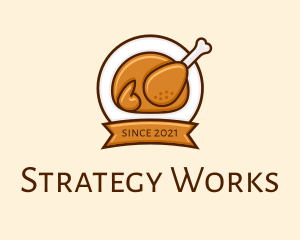 Rotisserie Roast Chicken BBQ logo design