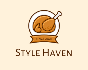 Rotisserie Roast Chicken BBQ logo design