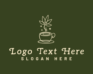 Cafe - Weed Tea Drink logo design
