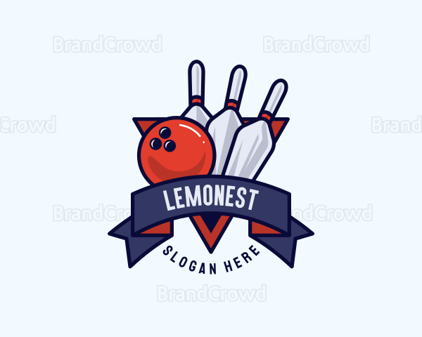 Bowling Pin Bowling Ball Tournament Logo