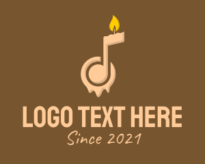 Memorial - Music Note Candle logo design