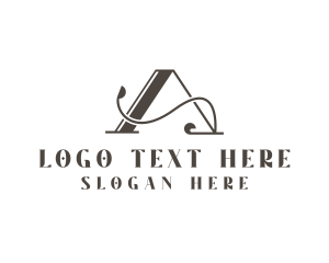 Art Deco - Fancy Curve Letter A logo design