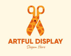 Giraffe Pattern Scissors  logo design