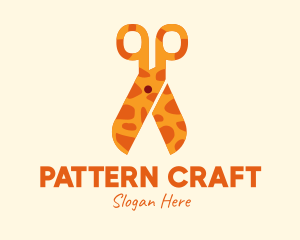 Giraffe Pattern Scissors  logo design