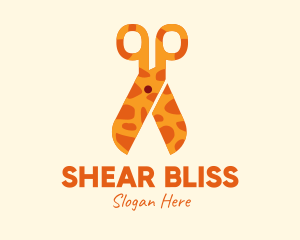 Giraffe Pattern Scissors  logo design