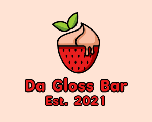 Strawberry Sundae Dessert logo design