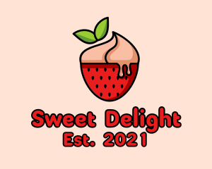 Sherbet - Strawberry Sundae Dessert logo design