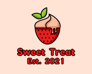 Sundae - Strawberry Sundae Dessert logo design