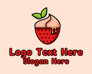 Strawberry Sundae Dessert Logo