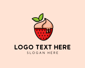 Snack Bar - Strawberry Sundae Dessert logo design