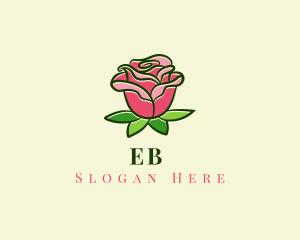 Flowering - Red Rose Eco logo design