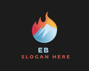 Cooling - Flame Cool Mountain logo design