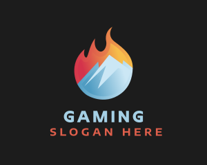 Heating - Flame Cool Mountain logo design
