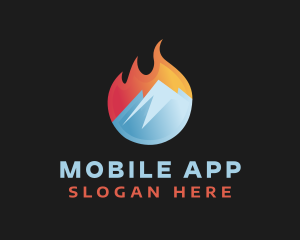 Hot - Flame Cool Mountain logo design