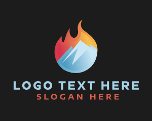 Temperature - Flame Cool Mountain logo design