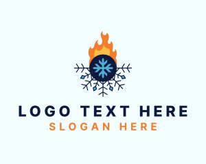 Snow - Snowflake Flame Cooling logo design