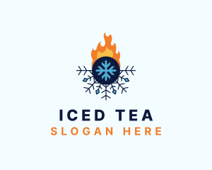 Snowflake Flame Cooling logo design